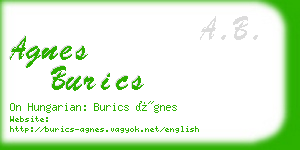 agnes burics business card